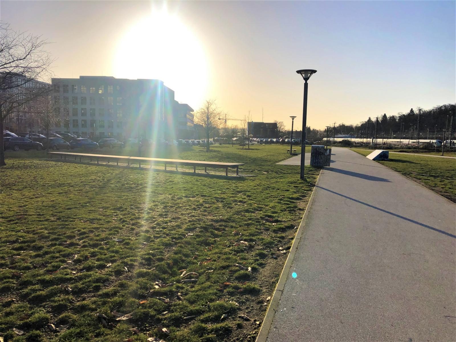 Beregneter Rasen im fertiggestellten Kulturpark